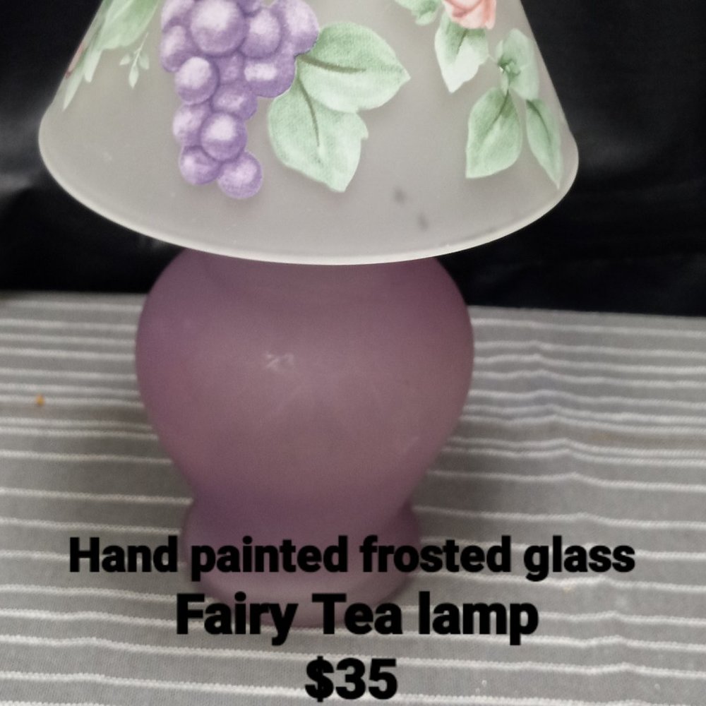 HAND PAINTED FROSTED GLASS FAIRY LAMP